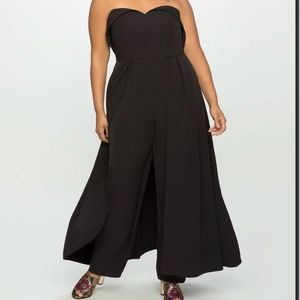 Eloquii Black Jumpsuit w/Sweetheart Neckline NWT